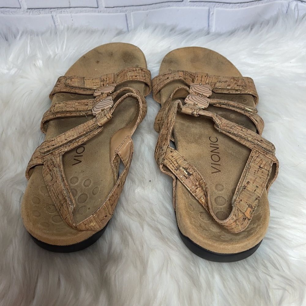 Vionic Amber Adjustable Triple Strap Slides Sz 8 - image 3